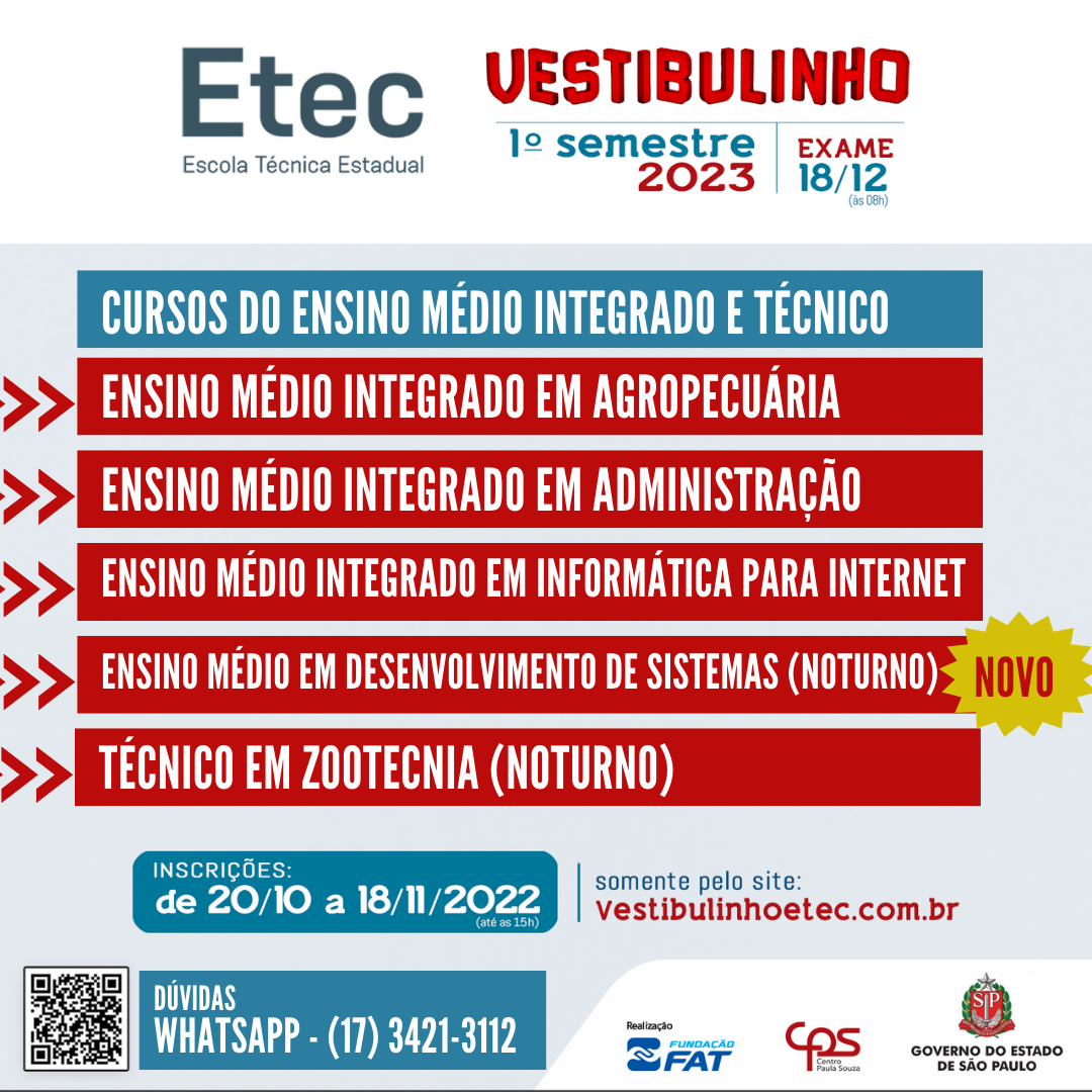 Vestibular ETEC 2023: Inscrições, Provas, Datas, Vagas e Cursos